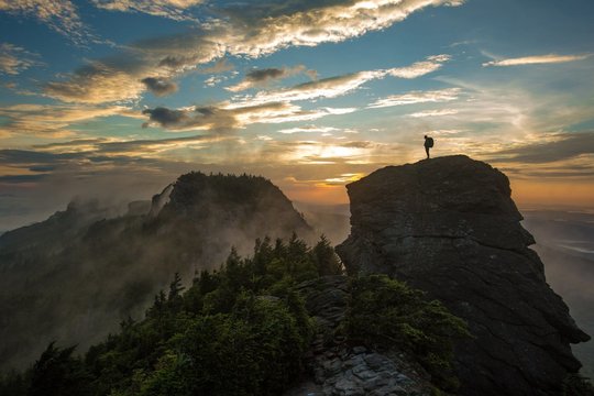North Carolina_Grandfather Mountain Sunrise with Hiker.jpg