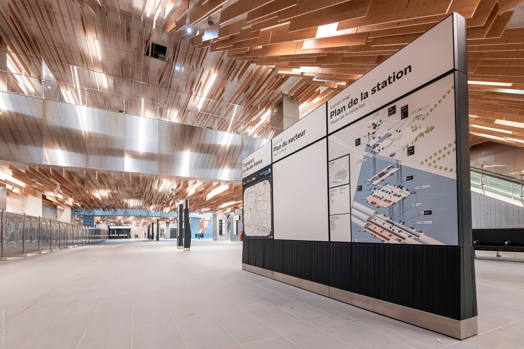 Gare Saint-Denis — Pleyel   les travaux finalises pour le passage de la commission de securite-Kengo Kuma & Associates   Gerard Rollando   Societe des grands projets.jpg